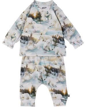 Molo ベビー｜グレー Eloy 長袖Tシャツ＆スウェットパンツ セット
