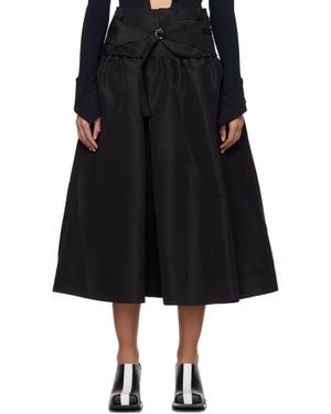 PAULA CANOVAS DEL VAS Puff Midi Skirt - Black