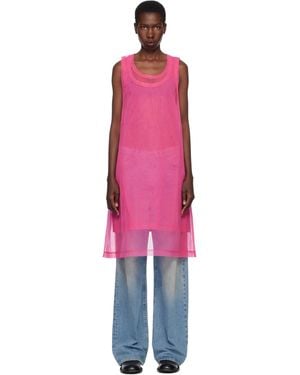 Comme des Garçons Bright Jersey & Nylon Tulle Tank Top - Black