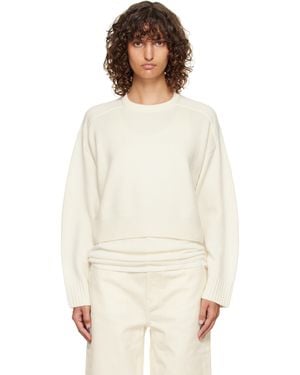 Loulou de Saison Off- Bruzzi Lds Boxy Cashmere Jumper - White