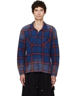 Les Tien Flannel Classic Button Up Shirt - Blue