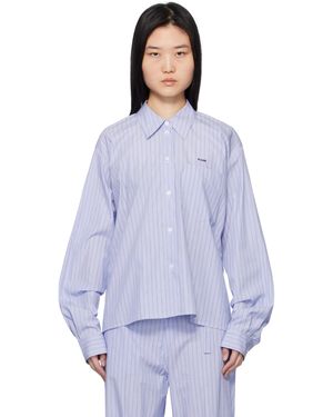 Pushbutton Chemise Bleu À Silhouette Carrée Et À Rayures - Violet