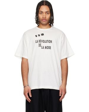 Yohji Yamamoto Off- 30/- Combed Plain Stitch Short Sleeve T-Shirt - White