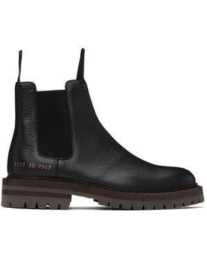 Common Projects Black Leather Chelsea Boots