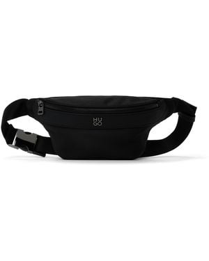 HUGO Stacked-Logo Twill Belt Bag - Black