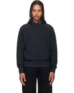 Les Tien French Terry Classic Raglan Hoodie - Black