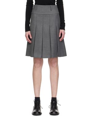 Fax Copy Express Pleated Midi Skirt - Black