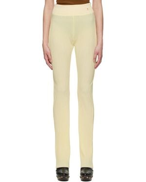 Atlein Yellow Polyester Trousers - Multicolour