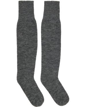 16Arlington Ssense Work Capsule – Grey Semi-sheer Socks - Black