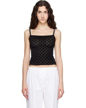 Fruity Booty Polka Flock Tank Top - Black