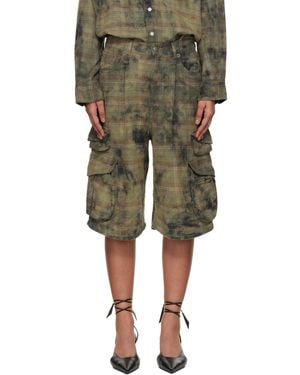 R13 Bermuda Cargo Shorts - Green