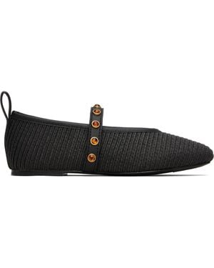 Rag & Bone Spire Straw Mary Jane Ballerina Flats - Black
