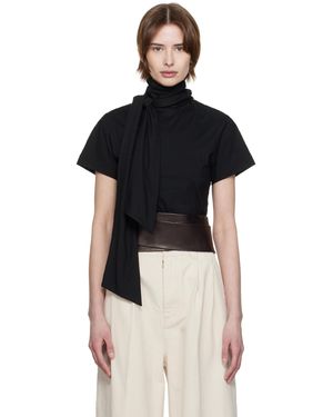 AARON ESH ブラック Tied Neck トップス