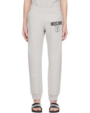 Moschino Gray Printed Lounge Pants - White