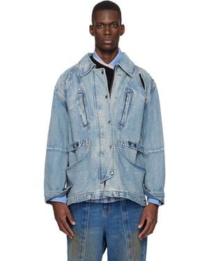 ANDERSSON BELL Jewelled Denim Jacket - Blue