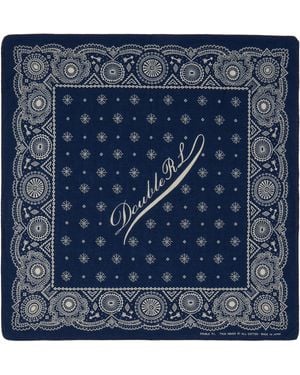 RRL Logo Cotton Bandana - Blue