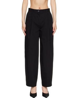 TOTEME Single Pleat Cotton Trousers - Black
