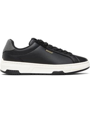 HUGO Faux-Leather Trainer Trainers - Black