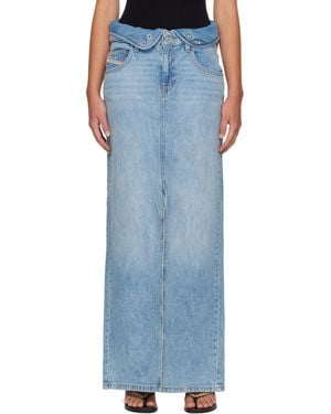 DIESEL Jean-Illusion Denim Maxi Skirt - Blue
