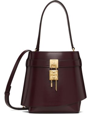 Givenchy Burgundy Shark Lock Bucket Bag - Purple