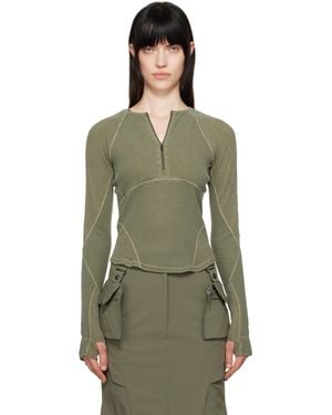 Hyein Seo Half-Zip Raglan T-Shirt - Green
