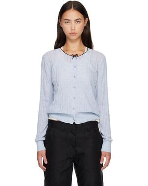 Acne Studios Bow Silk Cardigan - Grey