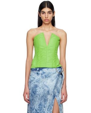 Marques'Almeida Marques Almeida V-Neck Top - Green