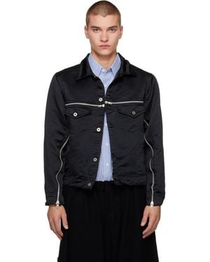 COMME DES GARÇON BLACK Polyester Heavy Satin Jacket - Black