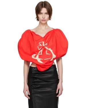 Vivienne Westwood レッド Stencil Orb Heart ブラウス