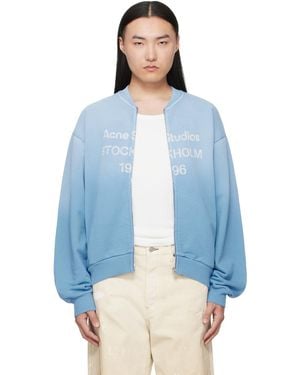 Acne Studios Washed Zip-Up Jumper - Blue