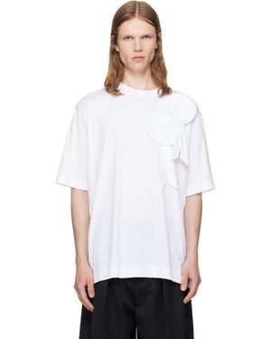 Simone Rocha Ruffle Rosette Boxy T-Shirt - White