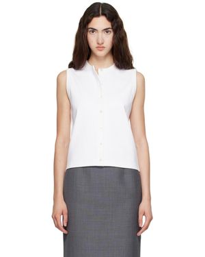Flore Flore Cardigan Sans Manches Poppy Blanc