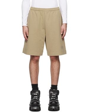 Vetements Khaki Oval Logo Shorts - Natural