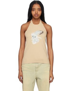 we11done Halter Tank Top - Natural