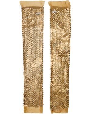 Edward Cuming Hand Embroidered Sequin Leg Warmers - Natural