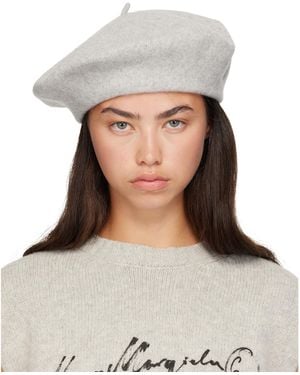Maison Margiela 4-Stitch Wool Beret - Grey