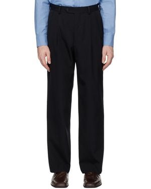 AURALEE Taupe Light Wool Max Gabardine Two-Tuck Trousers in AURALEE Taupe Light Wool Max Gabardine Two-Tuck Trousers in