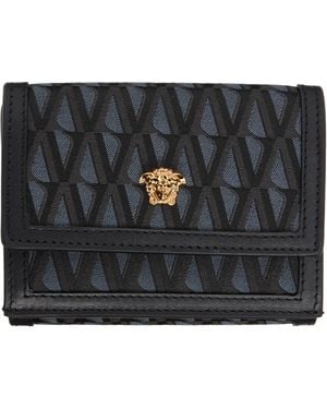 Versace 'La Medusa' V Jacquard Wallet - Black