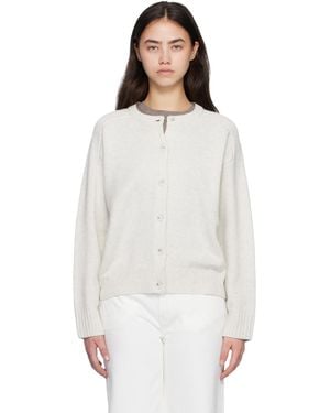 Loulou de Saison Aidar Lds Wool Cashmere Cardigan - White