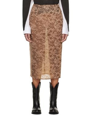 Acne Studios Lace Midi Skirt - Natural