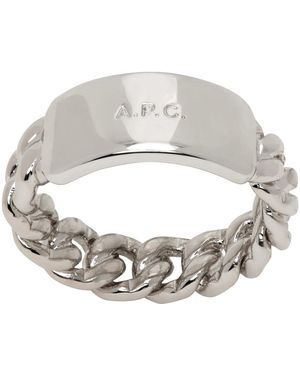 A.P.C. Bague darwin argentée - Métallisé