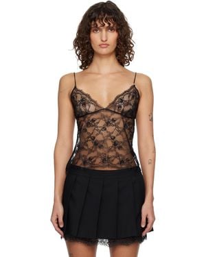 Amiri Lace Cami Top - Black
