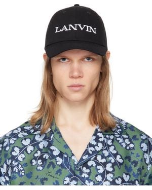 Lanvin ブラック コットン キャップ - ブルー