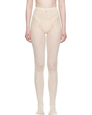 Swedish Stockings Off- Rosa Lace Tights - Natural