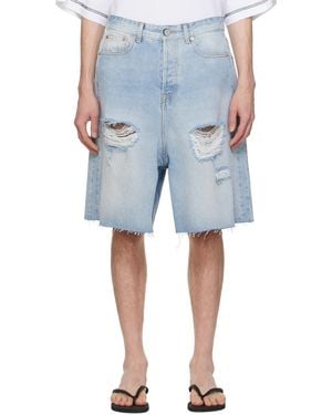Vetements Destroyed Denim Shorts - Blue