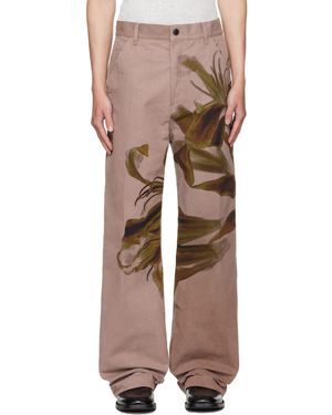 Dries Van Noten Graphic Trousers - Natural