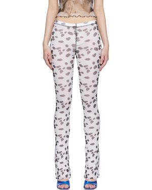 Priscavera Pantalon de survêtement blanc en nylon - Noir