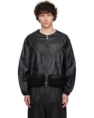 ANDERSSON BELL Convex Collarless Bomber Jacket - Black