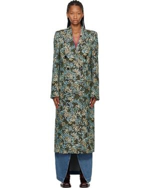 Dries Van Noten Gobelin Coat - Green