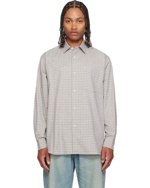 Ssstein Oversized Regular Collar Shirt - Grey